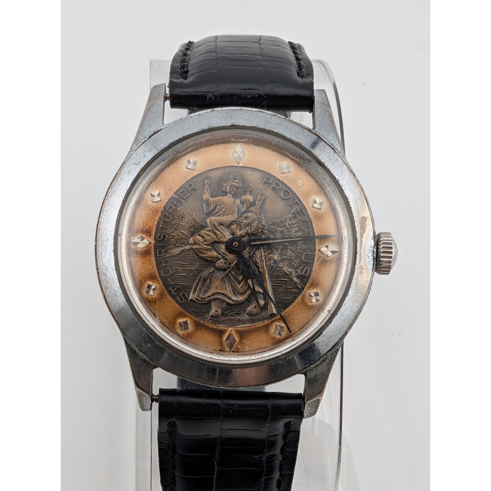 Vintage Benrus St. Christopher Protect Us Dial Men's Watch 17 Jewels- Working